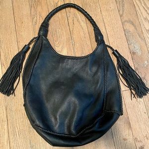 Alice + Olivia leather hobo bag w/ fringe detail